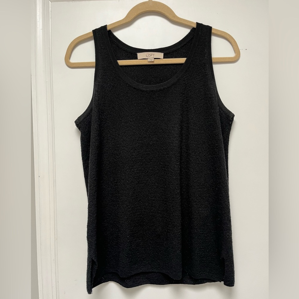 LOFT Black Sleeveless Knit Tank